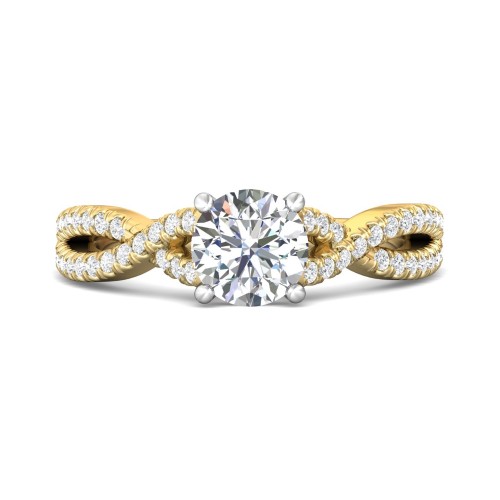 FlyerFit&reg; 18K Yellow Gold Shank And White Gold Top Split Shank Engagement Ring