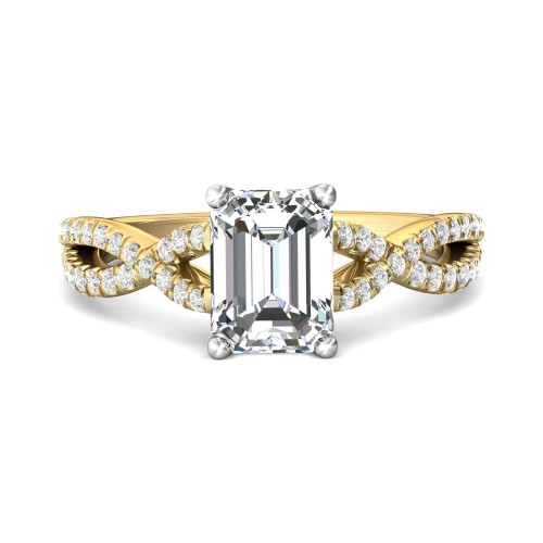 FlyerFit&reg; 14K Yellow and 14K White Gold Split Shank Engagement Ring