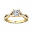 FlyerFit® 18K Yellow Gold Split Shank Engagement Ring