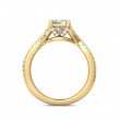 FlyerFit® 18K Yellow Gold Split Shank Engagement Ring