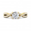 FlyerFit® 18K Yellow Gold Split Shank Engagement Ring