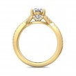 FlyerFit® 18K Yellow Gold Split Shank Engagement Ring
