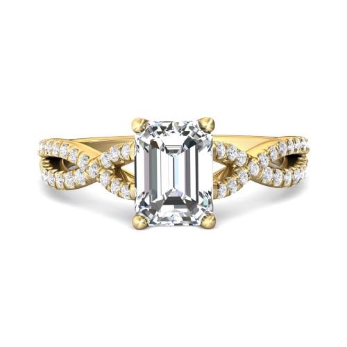 FlyerFit&reg; 14K Yellow Gold Split Shank Engagement Ring