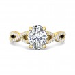 FlyerFit® 18K Yellow Gold Split Shank Engagement Ring