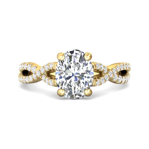 FlyerFit&reg; 14K Yellow Gold Split Shank Engagement Ring