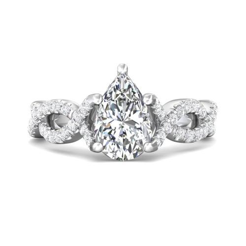 FlyerFit&reg; Platinum Split Shank Engagement Ring