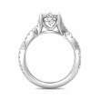 FlyerFit® 14K White Gold Split Shank Engagement Ring