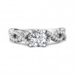 FlyerFit® 18K White Gold Split Shank Engagement Ring