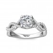 FlyerFit® 18K White Gold Split Shank Engagement Ring