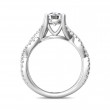 FlyerFit® 18K White Gold Split Shank Engagement Ring