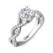 FlyerFit® 18K White Gold Split Shank Engagement Ring