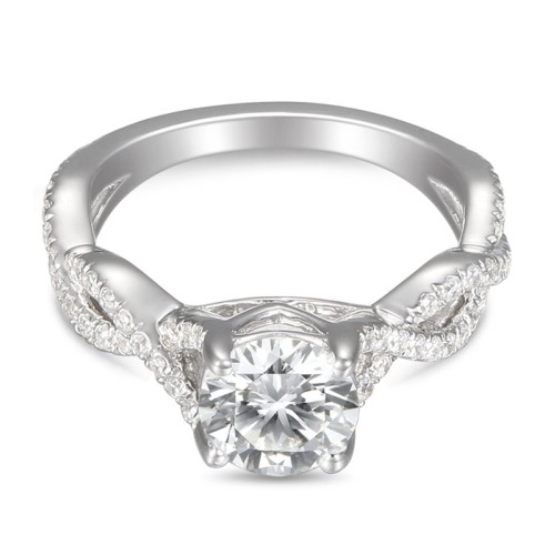 FlyerFit&reg; 14K White Gold Split Shank Engagement Ring