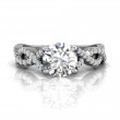 FlyerFit® Platinum Split Shank Engagement Ring