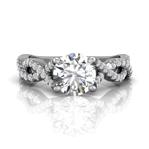 FlyerFit&reg; Platinum Split Shank Engagement Ring