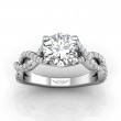 FlyerFit® Platinum Split Shank Engagement Ring
