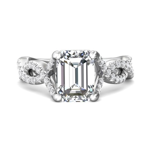 FlyerFit&reg; Platinum Split Shank Engagement Ring