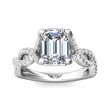 FlyerFit® 18K White Gold Split Shank Engagement Ring