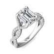 FlyerFit® 18K White Gold Split Shank Engagement Ring
