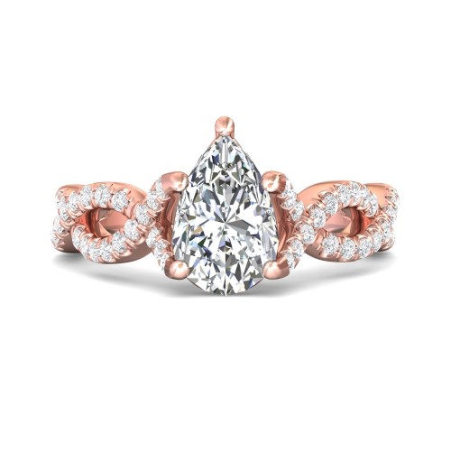 FlyerFit&reg; 18K Pink Gold Split Shank Engagement Ring