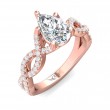 FlyerFit® 18K Pink Gold Split Shank Engagement Ring