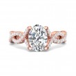 FlyerFit® 18K Pink Gold Split Shank Engagement Ring