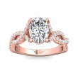 FlyerFit® 18K Pink Gold Split Shank Engagement Ring