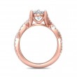 FlyerFit® 18K Pink Gold Split Shank Engagement Ring