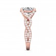 FlyerFit® 18K Pink Gold Split Shank Engagement Ring