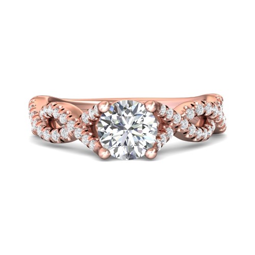 FlyerFit&reg; 14K Pink Gold Split Shank Engagement Ring