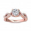 FlyerFit® 18K Pink Gold Split Shank Engagement Ring