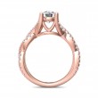 FlyerFit® 18K Pink Gold Split Shank Engagement Ring
