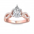 FlyerFit® 14K Pink Gold Shank And White Gold Top Split Shank Engagement Ring