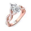 FlyerFit® 14K Pink Gold Shank And White Gold Top Split Shank Engagement Ring