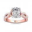 FlyerFit® 18K Pink Gold Shank And White Gold Top Split Shank Engagement Ring