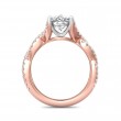 FlyerFit® 18K Pink Gold Shank And White Gold Top Split Shank Engagement Ring