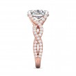 FlyerFit® 18K Pink Gold Shank And White Gold Top Split Shank Engagement Ring