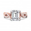 FlyerFit® 14K Pink Gold Shank And White Gold Top Split Shank Engagement Ring