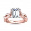 FlyerFit® 14K Pink Gold Shank And White Gold Top Split Shank Engagement Ring