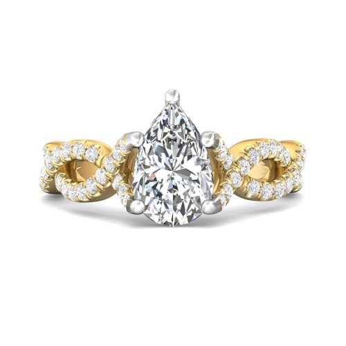 FlyerFit&reg; 18K Yellow Gold Shank And White Gold Top Split Shank Engagement Ring