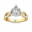 FlyerFit® 18K Yellow Gold Shank And White Gold Top Split Shank Engagement Ring