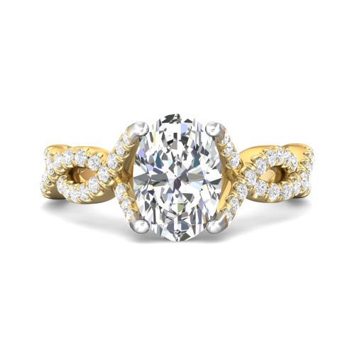 FlyerFit&reg; 14K Yellow and 14K White Gold Split Shank Engagement Ring