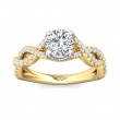 FlyerFit® 18K Yellow Gold Shank And White Gold Top Split Shank Engagement Ring