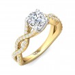 FlyerFit® 18K Yellow Gold Shank And White Gold Top Split Shank Engagement Ring