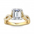 FlyerFit® 18K Yellow Gold Shank And White Gold Top Split Shank Engagement Ring