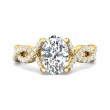 FlyerFit® 18K Yellow Gold Split Shank Engagement Ring