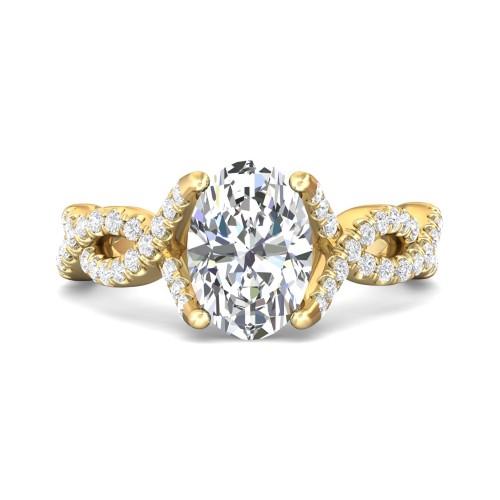 FlyerFit&reg; 18K Yellow Gold Split Shank Engagement Ring