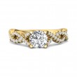 FlyerFit® 18K Yellow Gold Split Shank Engagement Ring