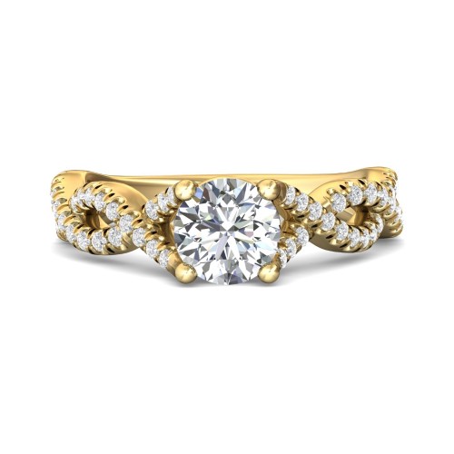 FlyerFit&reg; 18K Yellow Gold Split Shank Engagement Ring