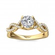 FlyerFit® 18K Yellow Gold Split Shank Engagement Ring