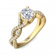 FlyerFit® 18K Yellow Gold Split Shank Engagement Ring